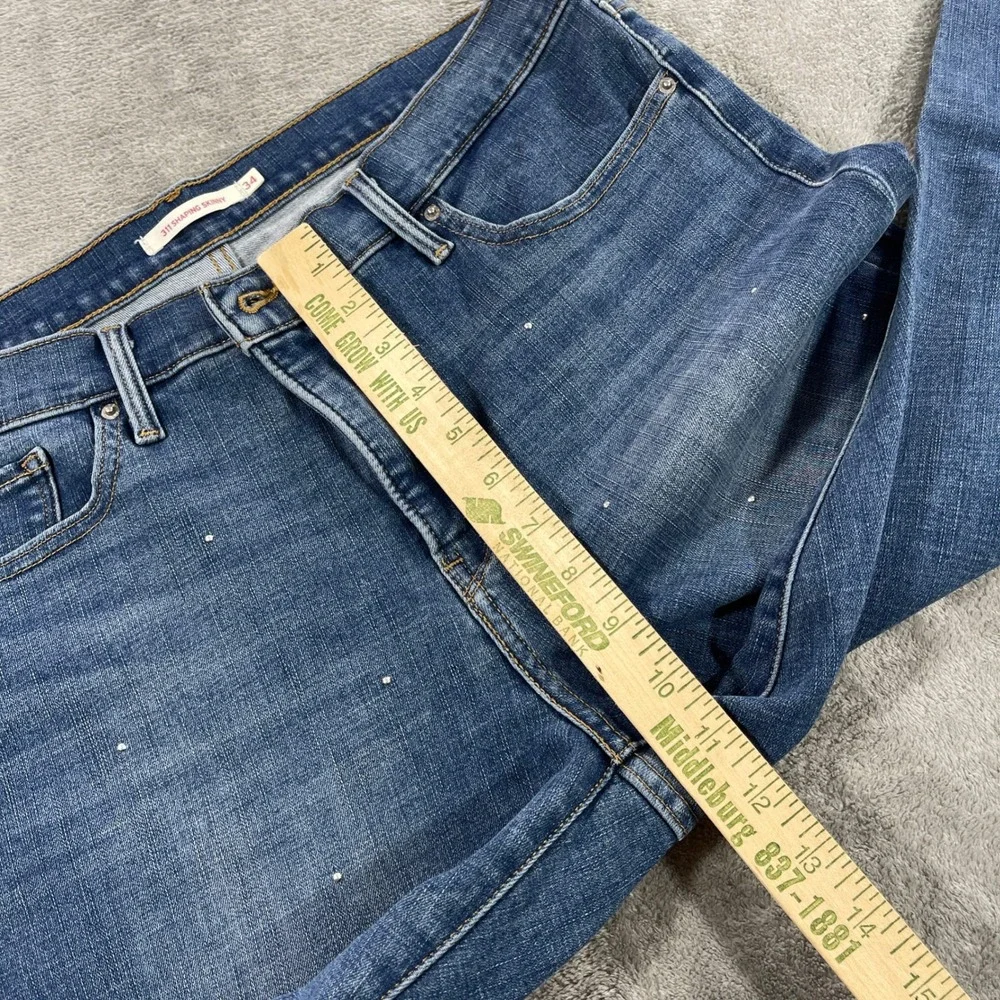 Levi's 311 Shaping Skinny Jeans Women 34 Blue Medium Wash Speckled Mid Rise‎